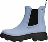 Tommy Hilfiger Damen Gummistiefel Rubber Rainboot mit Blockabsatz, Blau (Brisk Blue), 40