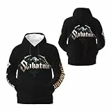 Sabaton Herren Kapuzenpullover mit Logo-Grafik, langärmelig, weiches Sweatshirt für Herren, große Jungen, Kapuzen-Fans, Merch-Tops mit Tasche, Schwarz , XL