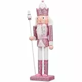 Amosfun Nussknacker aus Holz Weihnachten Nussknacker Nussknacker Figur für Haus Garten Weihnachten Party Rosa