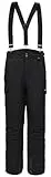 BenBoy Herren Skihose Gefüttert Warm Abnehmbaren Softshellhose Winddicht Wasserdicht Schneehose Hosenträgerhose mit Verstellbarer Träger Snowboardhose Outdoorhose Winter HXK7997M-Black1-L