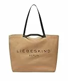 Liebeskind Berlin Shopper „Aurora“ – Große Canvas-Tasche mit Reißverschlussfach und Leder-Schulterriemen – Canvas Shopper Bag Women – Passend für Laptops bis 16 Zoll – Light Canvas Bag