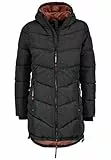 Sublevel Damen Winter Steppmantel, Wasserabweisend, Outdoor Winterjacke mit Kapuze, Lang, Herbst-Winter Mantel (DE/NL/SE/PL, Alphanumerisch, XXL, Regular, Regular, Schwarz)