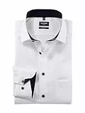 OLYMP Herren Oberhemd Langarm Luxor,Natté,modern fit,Global Kent,Weiss 00,44