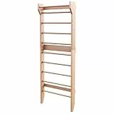 Physionics® Sprossenwand - Platzsparend, bis 100 kg Belastbar, Holz - Kletterwand, Turnwand, Indoor Klettergerüst für Kinder und Erwachsene, Gym Equipment, Fitness Zubehör