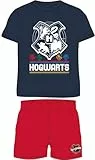 E plus M Harry Potter Jungen Hogwarts Koordiniertes Set, Kurzarm T-Shirt und Hose, Sommer set, Kinder Freizeitanzug 100% Baumwolle Gr. 134-164 (Standard, blau, 146/152)