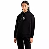 Armani Exchange Damen-Kapuzenpullover mit Icon-Stickerei, Schwarz, L