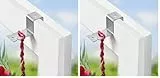 Maximex, Edelstahl, Fensterhaken 2er Set, für Fensterrahmen bis 1,8 cm geeignet, einfache Dekoration von Fenstern und Türen, kein ankleben nötig (Packung mit 2)