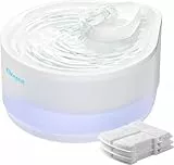 Katzenbrunnen 2,5L Trinkbrunnen für Katze Super Leiser, Wasserbrunnen für Katzen mit LED und 3 Aktivkohlefilter, Leicht zu Reinigen, Wasserspender Katzen Tropfenförmig-Design Katzentrinkbrunnen Weiß