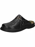 Josef Seibel Klaus Herren Clogs | Echtleder-Herrenschuhe für drinnen und draußen | Komfort-Schuhe aus Rindsleder, Schwarz (611 schwarz/cognac), 44 EU