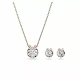 Swarovski Bella V Set, Rundschliff, Weiß, Roségold-Legierungsschicht