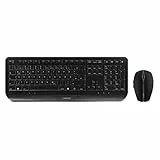 CHERRY GENTIX Desktop, Kabelloses Tastatur-Maus-Set, Deutsches Layout (QWERTZ), 2,4 GHz Funk, Integrierte Handballenauflage, Symmetrische Maus, Schwarz