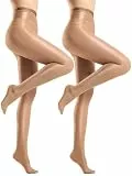 Yilanmy 2Paare Glänzende Strumpfhosen Damen 70D Nylon Strumpfhosen Für Damen Ölig Glanz Hohe Taille Glossy Tanzstrumpfhose Damen(L