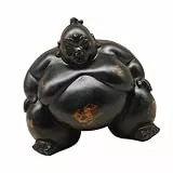 DXEHSEUY Sumo Figurine Realistische Details, Schreibtisch-Dekoration für Eingang, Büro, Regal, 24 x 16 x 22,5 cm, Schwarz