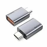 Syntech USB C auf USB Adapter (2 Pack), 10Gbps USB3.2 Gen 2 Fit Side by Side, Type C Male auf A 3.2 Female Adapter Kompatibel mit iPhone 17e 17 Pro Max/iPad/iMac/MacBook Pro und Thunderbolt 5/4 Geräte