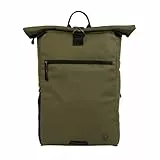 FUCHS & REBELL® Rolltop Rucksack PIET - Durchdacht & Nachhaltig - mit Laptopfach & Anti Diebstahl Tasche - 15-22L (Olivgrün)