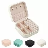 JARAGAR Kleine Tragbare Reise Schmuckschatulle Organizer Leder Mini Reise Schmuckschatulle für Ringe, Ohrringe, Halskette, Armbänder - Schmuck Geschenk für Frauen & Mädchen