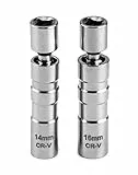 QWORK Universal Flexibel Zündkerzenschlüssel Set, Magnetisch Zündkerzen Schlüssel Zündkerzen-Gelenkeinsatz Entferner Installationswerkzeug, 14 mm &16 mm