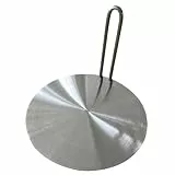 SMZhomeone Edelstahl-Wärmeverteiler-Platte mit abnehmbarem Griff für Induktions-, Gas-, Elektroherde, gleichmäßige Erwärmung, verhindert Verbrennung von Kaffee, Tee, 195 cm, Silber (A)