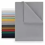 Blumtal® Basic Betttuch 240x275 cm für Matratzen 160x200 cm - Bettlaken ohne Gummi - Oeko-TEX zertifiziertes Betttuch ohne Gummi - Leintuch aus gebürstetem Microfaser/Bettlaken 160 x 200 cm in Grau