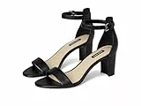 NINE WEST Damen Pruce Sandale mit Absatz, Schwarz Leder, 40 EU