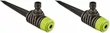 Xclou Gartensprenger – Sprühregner auf Erdspieß – Sprinkler für Garten und Rasen – Kreisregner für Sprinklersystem zur Bewässerung mit Sprinkleranlage, 19x3,6x3.6 cm (Packung mit 2)