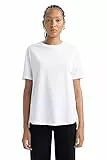 DeFacto Damen B0642ax T-Shirt, Weiß, M EU