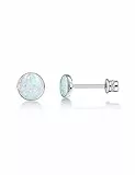Limerencia Medizinische Titan Ohrringe, G23 Hypoallergen Gesundheitsstecker Ohrstecker mit Schraubverschluss, Nickelfreie Ohrringe für Damen, Mädchen und Kinder(White Opal)