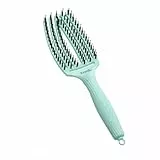 Olivia Garden Fingerbrush Care Iconic - Medium - Mint - Detangler Bürste mit Wildschweinborsten & Nylon für gesundes und glänzendes Haar