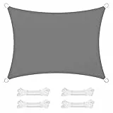 SONGMICS GSH34GYV1 Sonnensegel 3x4m Wasserdicht 665mm Wassersäule Sonnenschutz Polyester Reißfest 93% UV-Schutz für Terrasse Garten Balkon