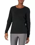 Amazon Essentials Damen Fleece-Sweatshirt zum Überziehen mit Rundhalsausschnitt (In Übergröße erhältlich), Schwarz Heide, M