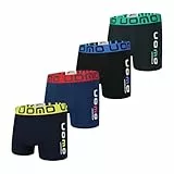 Trendy Boy Jungen Baumwoll-Boxershorts Unterwäsche, 4er-Pack – Ultraweiche Boxer Briefs, Mehrfarbig, Größen 6-16 Jahre (B708, 10-12 Years)