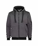 DASSY® Pulse Sweatshirt-Jacke - Größe L - ANTHRAZITGRAU/SCHWARZ