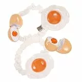 MAGICLULU 4 Stück Niedliche Haarclips mit Spiegelei Motiv aus Kunststoff und Stoff Originelles Design Einfach zu Befestigen für Alltag und Party