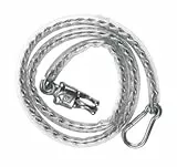 Kerbl Anbindekette, Pferdeanbindung, Pferdekette, mit Panik- und Karabinerhaken, Metall, 140cm, Turniere, Anhänger, mit Kunststoffüberzug, Silber