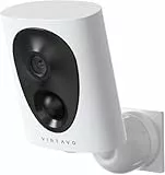 virtavo Überwachungskamera Aussen Akku WLAN HD Kabellos Kamera, WiFi Outdoor,außen/innen Lange Standby-Zeit Farbnachtsicht, Funktioniert mit Alexa, PIR, 2-Wege Audio,Cloud/SD Storage 2.4 GHz 2MP