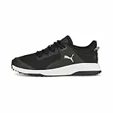 PUMA Herren Fusion Grip Golfschuh, Black Silver-Quiet Shade, 42.5 EU