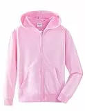 Spring&Gege Jungen Hoodie Sweatjacke Basic Einfarbig Baumwoll Kapuzenjacke für Kinder Rosa 7-8 Jahre
