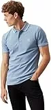 Calvin Klein Jeans Herren Poloshirt Kurzarm Slim Fit, Blau (Faded Denim), XS