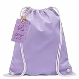 ELES VIDA Baumwoll Turnbeutel 1 Stück Sportbeutel - Rucksack Stofftasche Bag, Beutel, Baumwollbeutel, Jutebeutel Oeko-TEX® geprüft Stoffbeutel Damen & Herren, Kinder Gym Sack zum bemalen - Lavendel