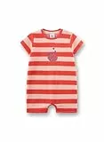 Sanetta Baby-Strampler kurz rot Ringel Marienkäfer | Praktischer und bequemer Spieler aus Frottée für Mädchen.
