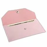Xinjoduz Geldumschläge aus Leder Geldscheine Aufbewahrung Umschläge Geldbörse Wiederverwendbare Geldumschlag Geldbeutel Budgetumschlag Rosa Budget Portemonnaie für Reisen Frauen Mädchen(Rosa)