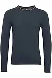 Blend BHOdin Herren Strickpullover Feinstrick Pullover mit Rundhals-Ausschnitt Baumwollmischung Regular fit, Größe:M, Farbe:Mood Indigo (74648)