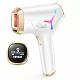 Haarlosy IPL Geräte Haarentfernung Laser für Frauen und Männer mit schmerzfreien Ergebnissen in Salonqualität für zu Hause, 22J IGBT IPL Haarentfernungsgerät für Gesicht, Bikinizone, Körper, Goldweiß