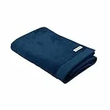 TOM TAILOR Duschtuch, 70x140 cm, 100% Baumwolle/ Frottier, mit zwei Aufhängern und Label mit Logo, COLOR BATH TOWEL Blau (Dark Navy)