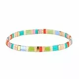 KELITCH Damen Armbänder Seed Perlen Goldene Perlen Elastische Wrap für die Anpassung stapelbar Mode Schmuck Set für Damen