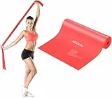 Gymnastikband 2m Lang, Starkes Widerstandsbänder Fitnessbänder Ideal für Yoga,Pilates,Krafttraining,Fitnessband für Männer Frauen-mit Trainingsanleitung[Rot]