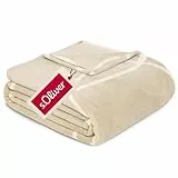 s.Oliver Kuschelsoft Decke 150x200 - flauschig, warm & waschbar, Kuscheldecke beige