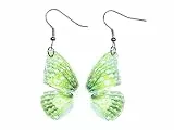 Miniblings Flügel Ohrringe Schmetterlingsflügel Glitzer grün Falter - Handmade Modeschmuck I Ohrhänger Ohrschmuck versilbert