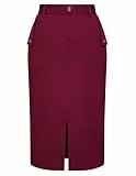 Belle Poque Damen Hohe Taille Business-Stil Rock Elegante Wrap Elastische Bleistift Röcke mit Taschen