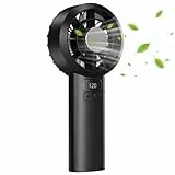 AICPAN Handventilator - Mini Ventilator 3000mAh Handventilator Akku Aufladbar, 1-120 Stufen einstellbar mit LED-Display, leiser Taschenventilator, Sommer-Essentials für Reise, Outdoor, Büro, Schwarz